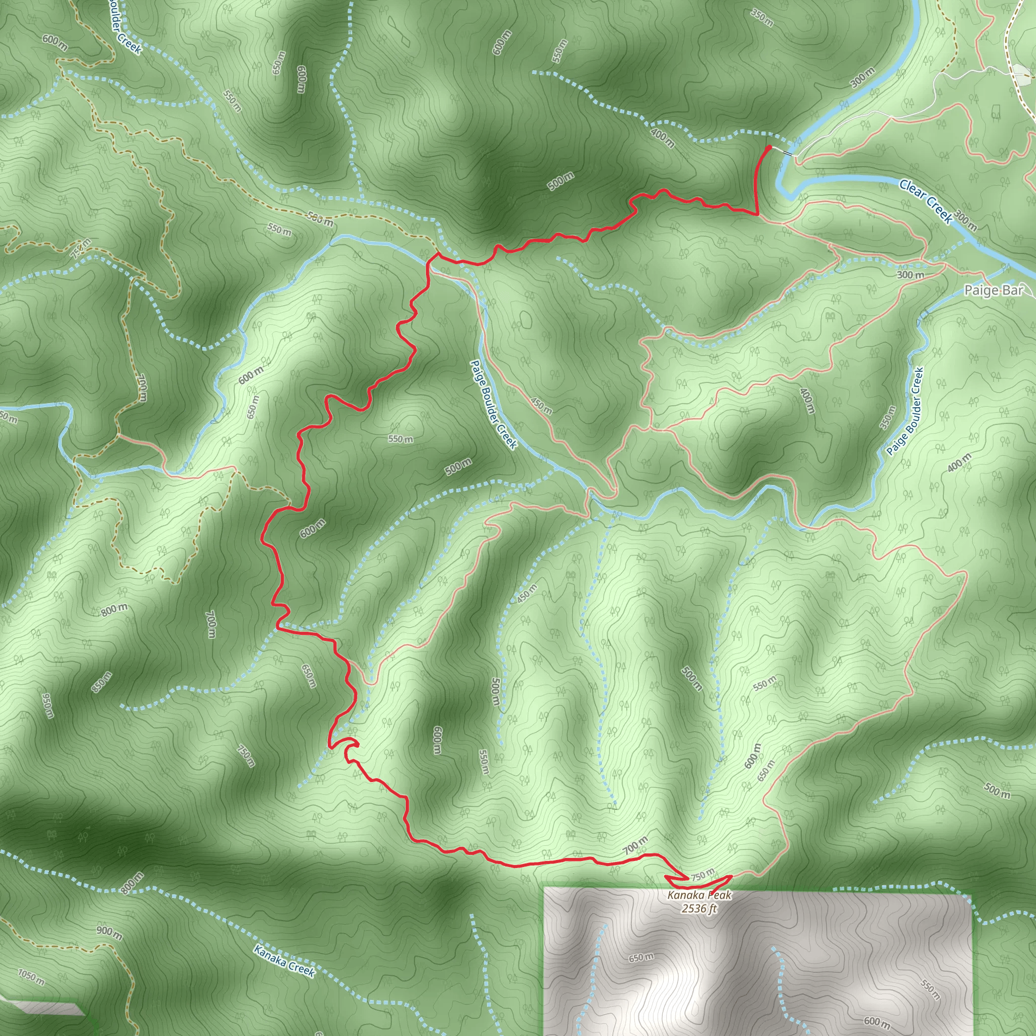 Kanaka Peak from Peltier Campground mobile static map