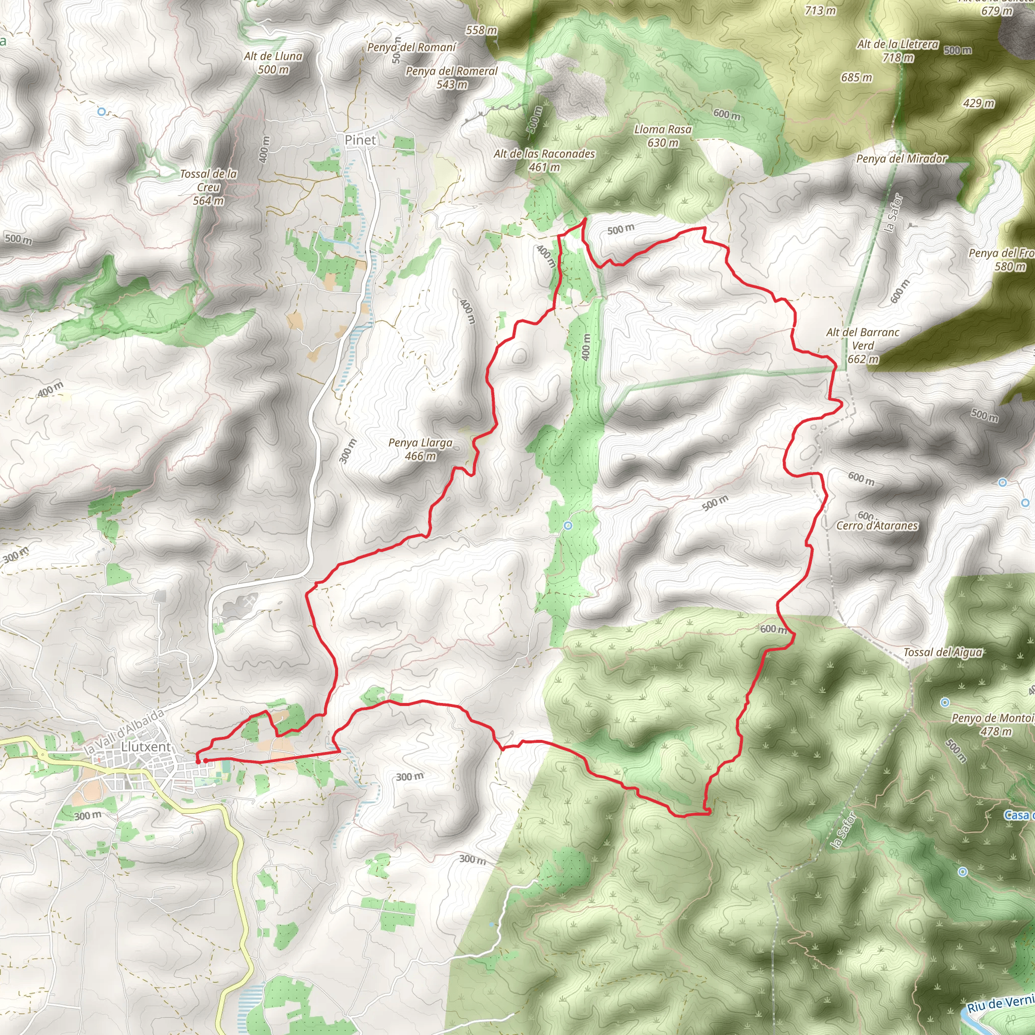 El Surar - The Barraca de Pedra Seca and the Puig Agut de Llutxent PR CV 434 mobile static map