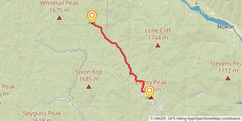 Idaho Centennial Trail stage 70 Map