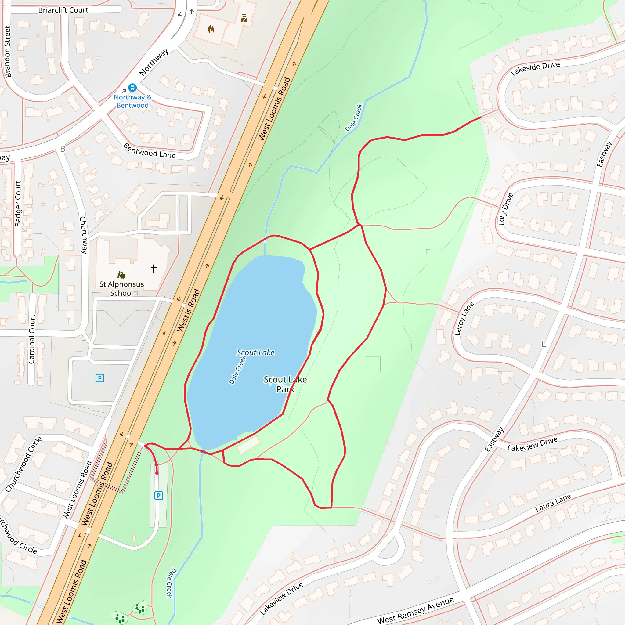 Scout Lake Park Loop mobile static map