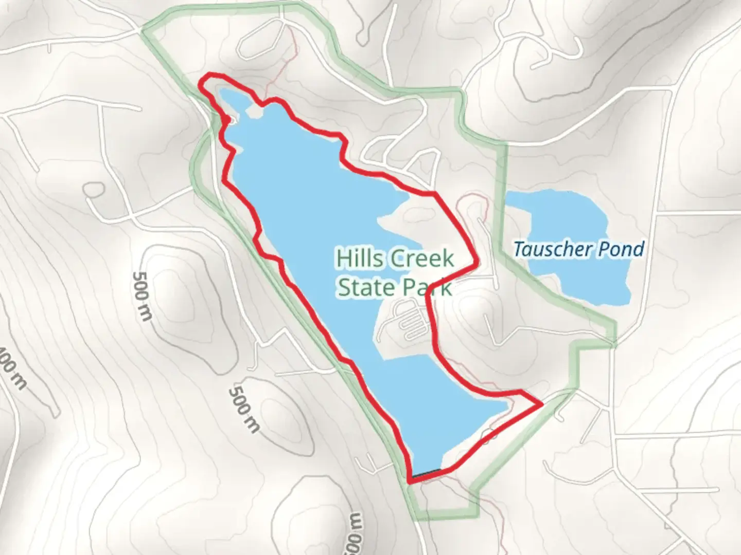 An image depicting the trail Hills Creek Lake Loop - Hillscreek Drive Loop and its surrounding area.