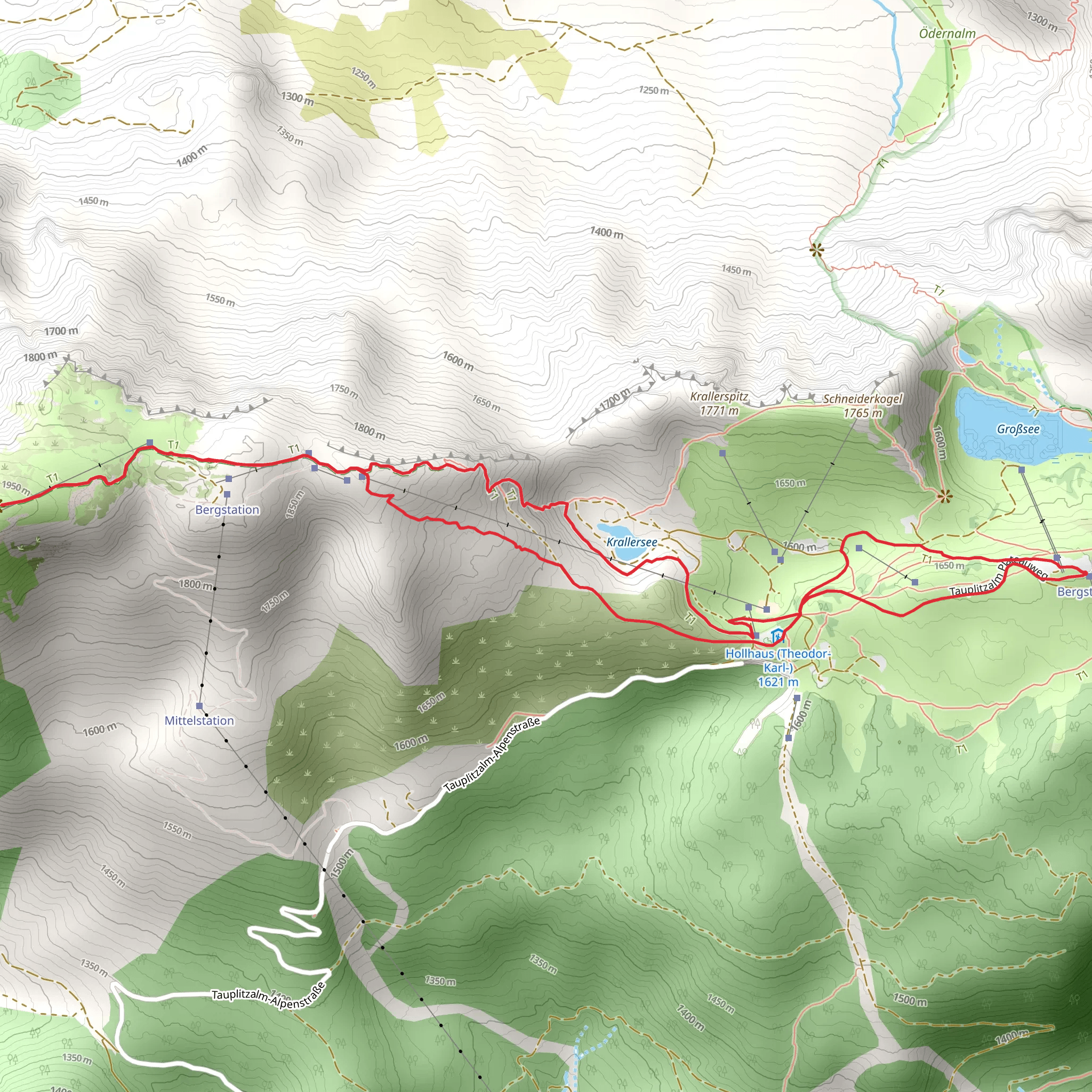 Lawinenstein Peak from Tauplitzalm mobile static map