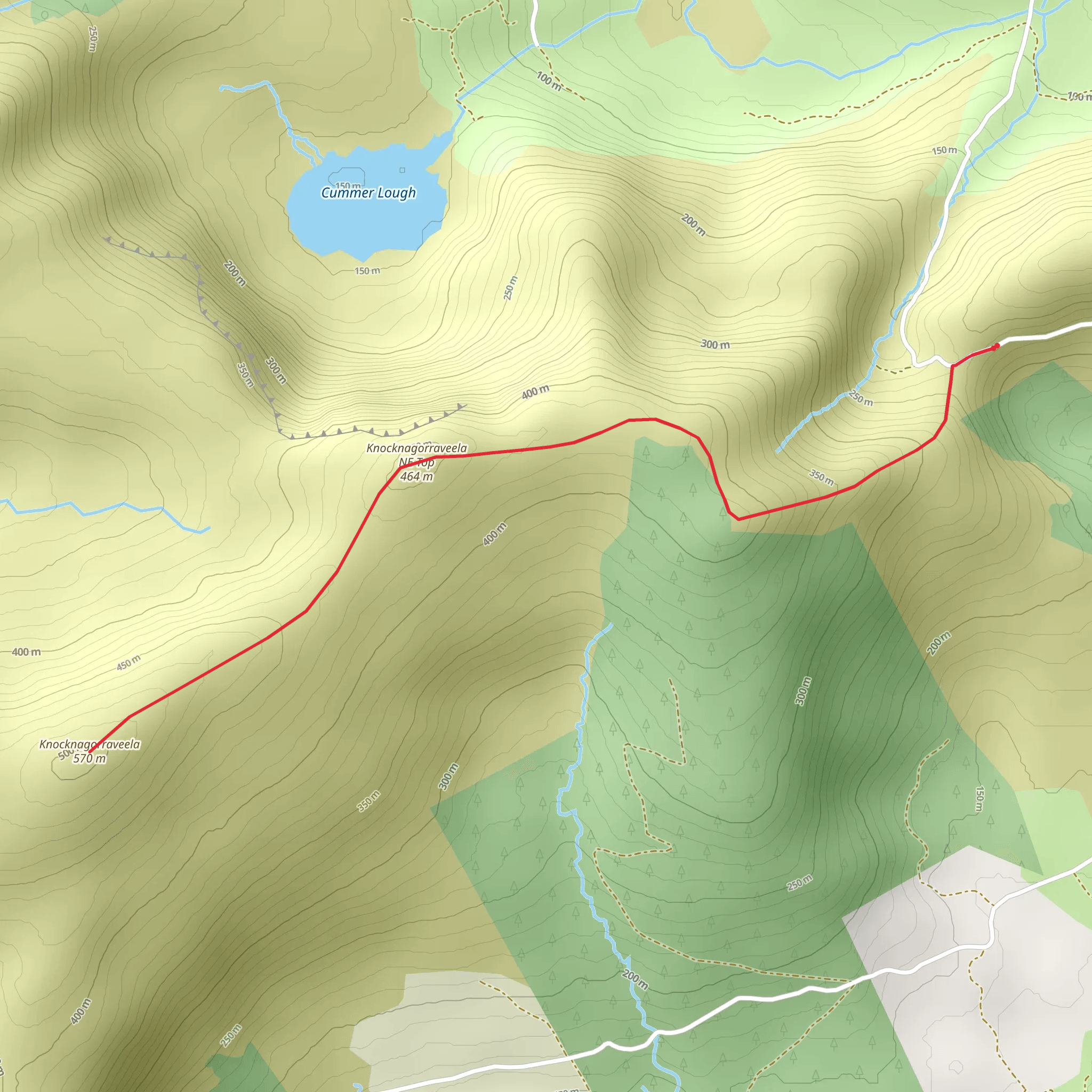 Knocknagorraveela and Knocknagorraveela North East Top via Beara Way mobile static map