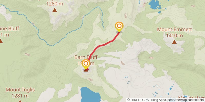 Cradle Mountain Huts Walk spur 2 Map