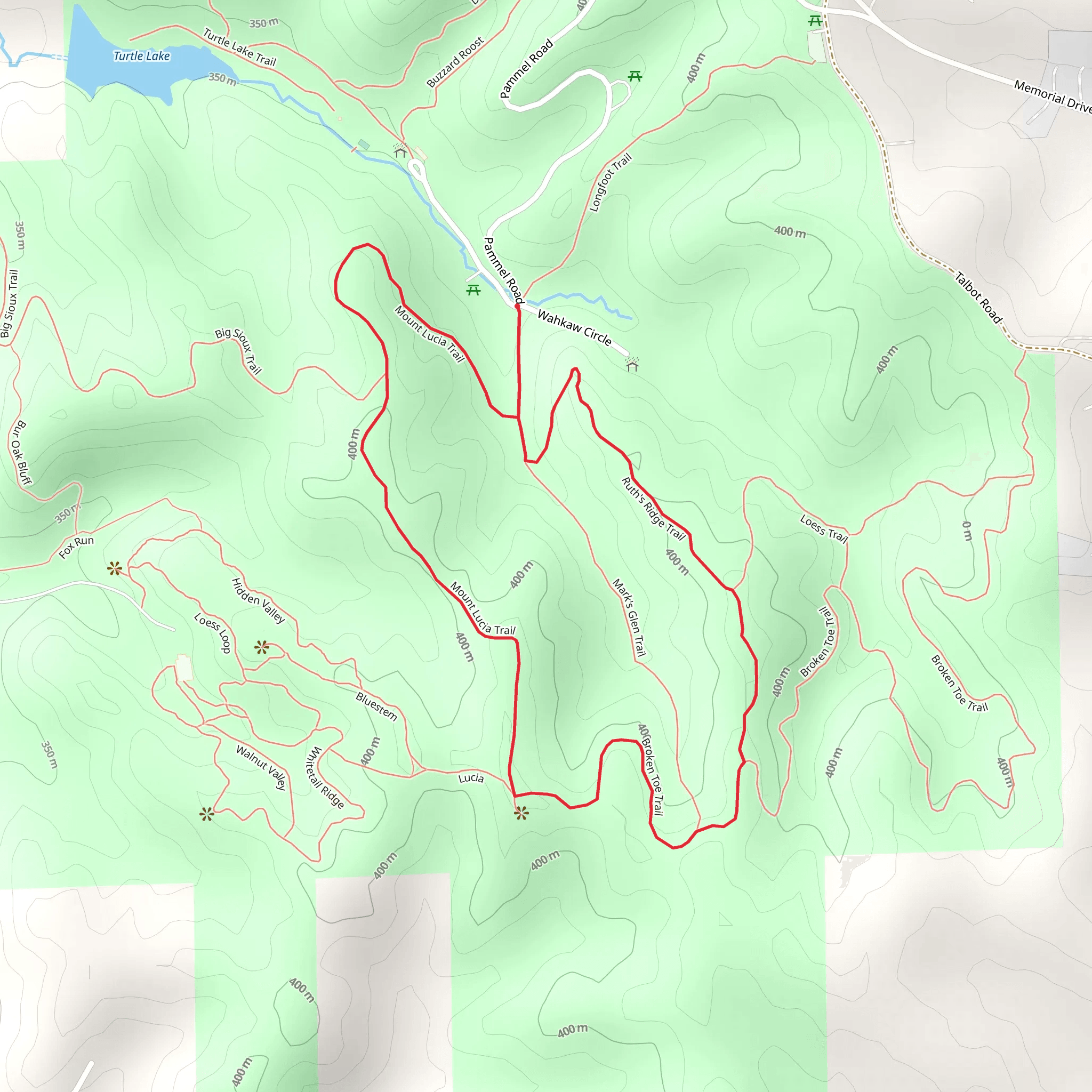 Mount Lucia and Ruth's Ridge Loop Trail mobile static map