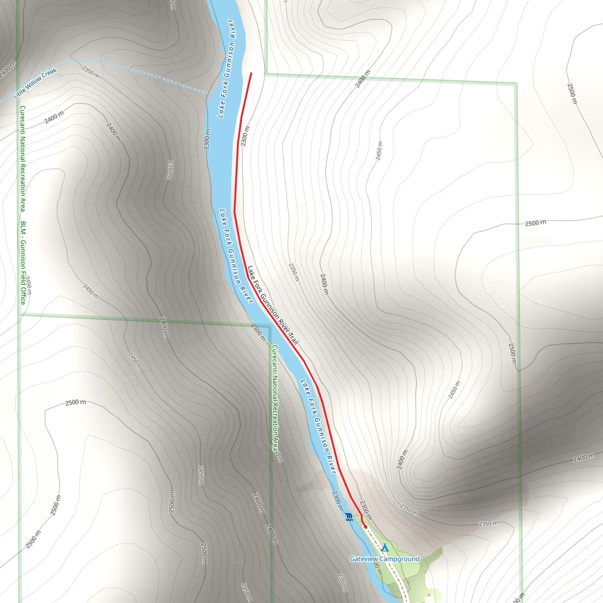 Lake Fork Gunnison River Walk mobile static map