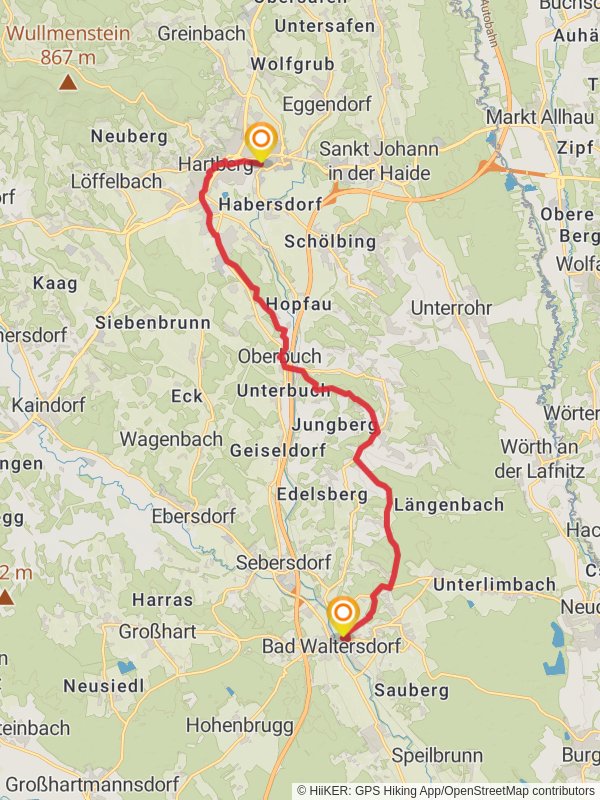 Hartberg Railway Station - Bad Waltersdorf Railway Station mobile static map