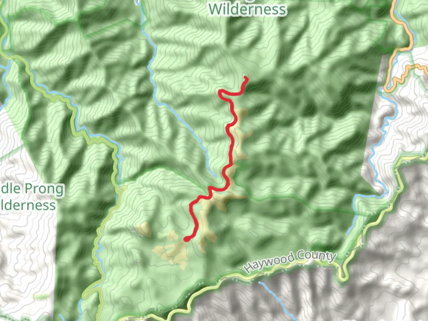 An image depicting the trail Shining Rock and Ivestor Gap Trail and its surrounding area.