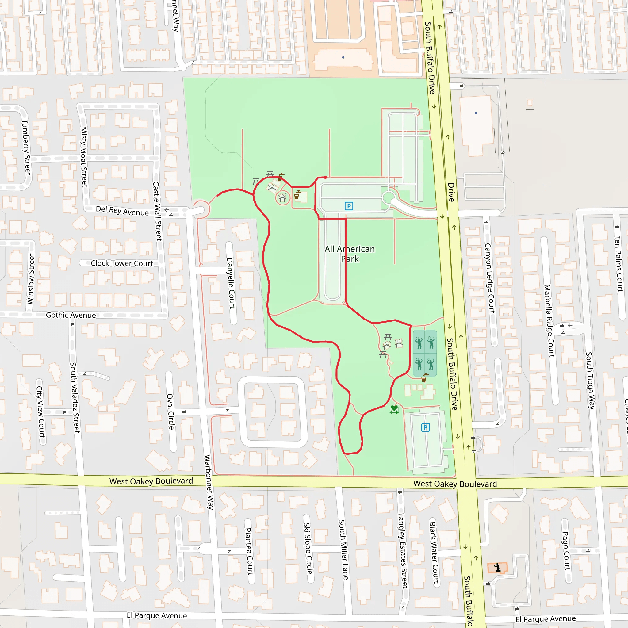 All American Park Loop mobile static map