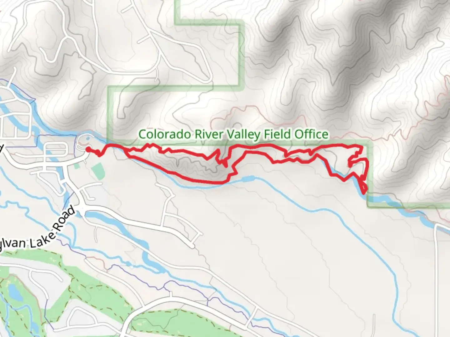 An image depicting the trail Haymaker Loop and its surrounding area.