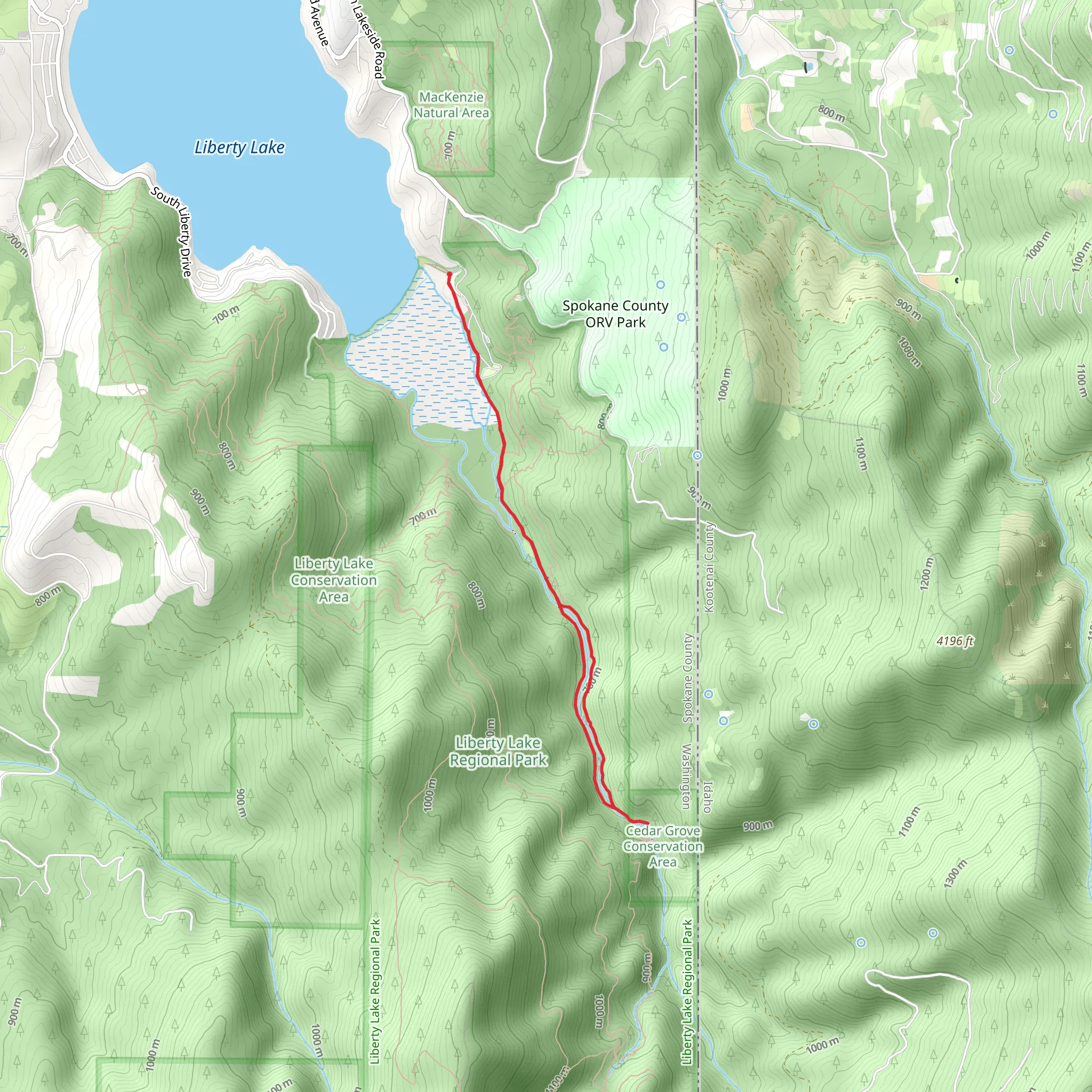 Liberty Creek and Cedar Grove Conservation Area Walk mobile static map