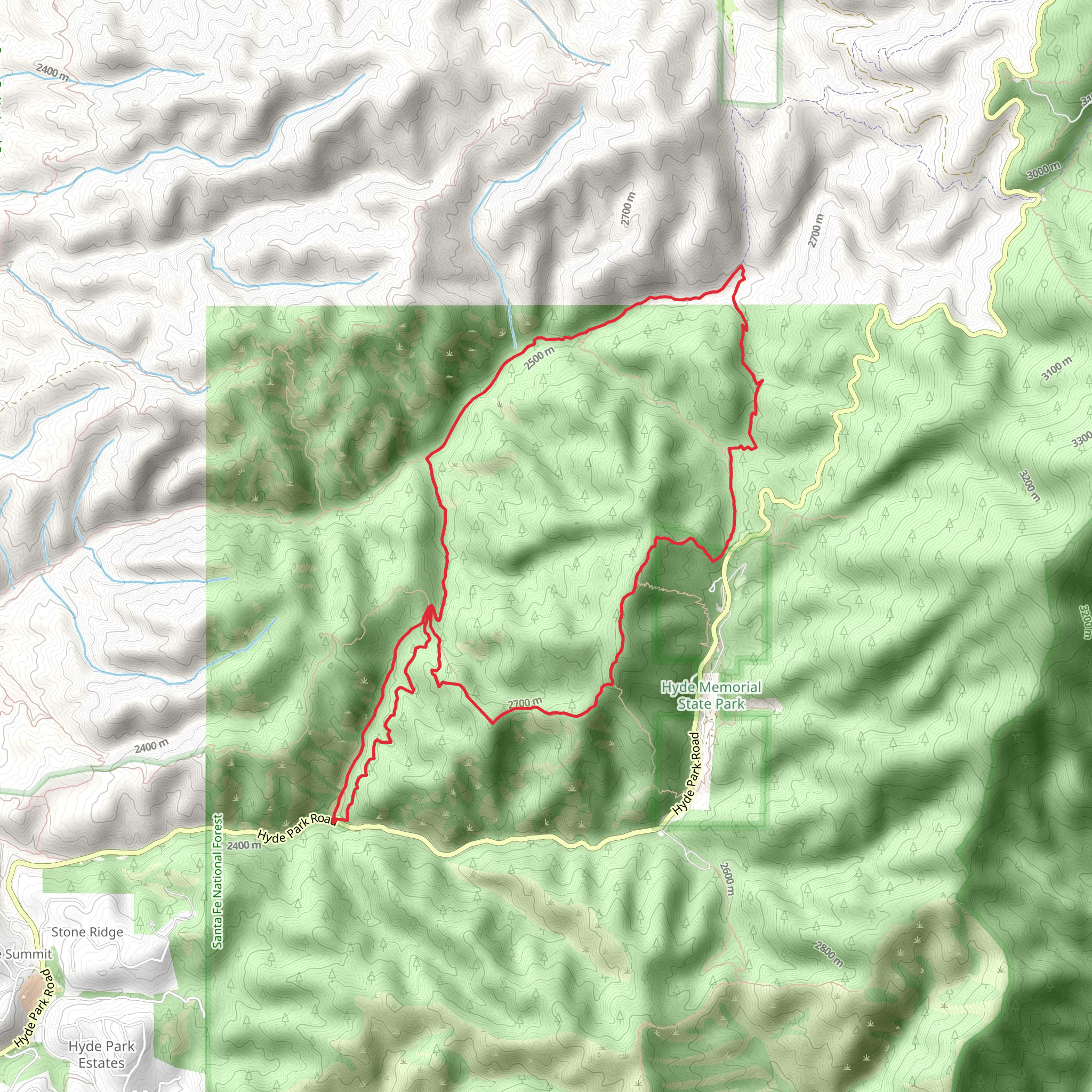 Chamisa Trail Alt Route, Winsor and Galbaldon Loop Trail mobile static map