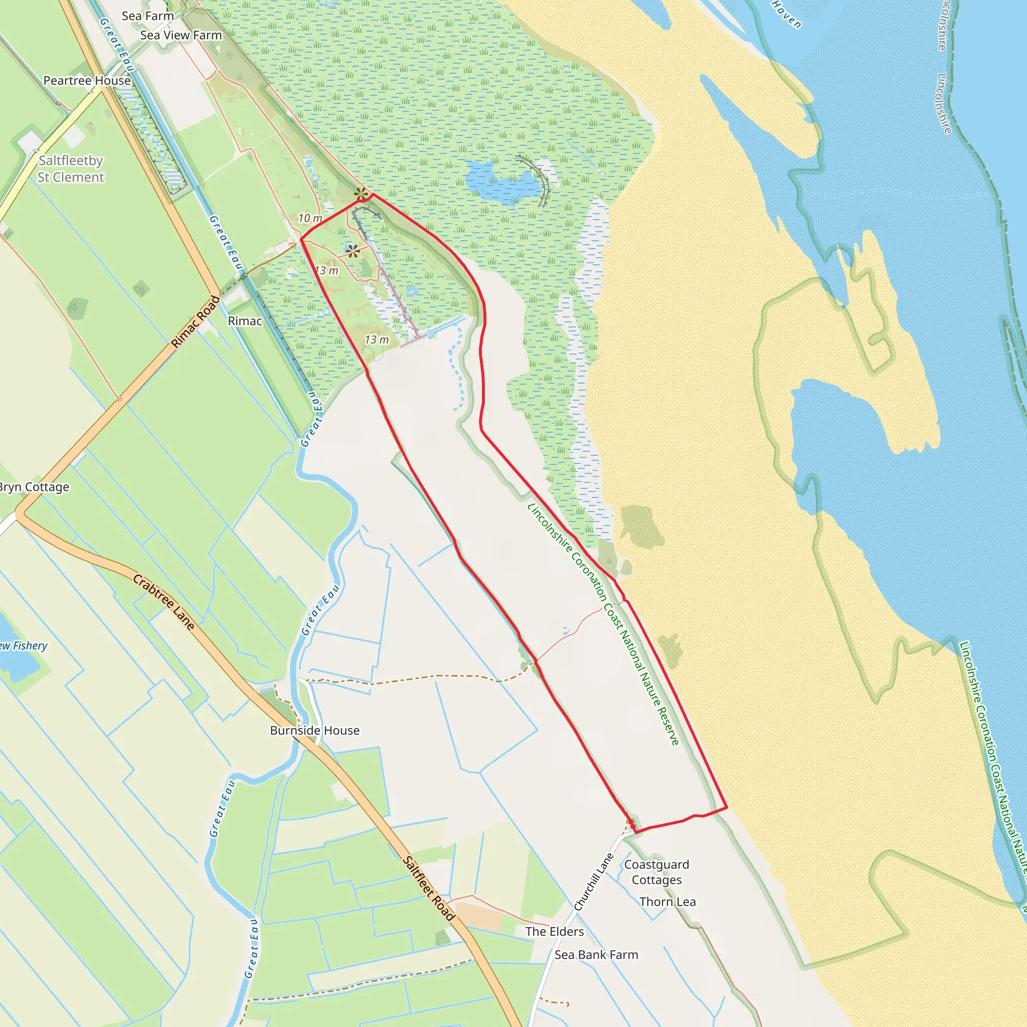 Saltfleetby - Theddlethorpe Dunes National Nature Reserve Loop mobile static map