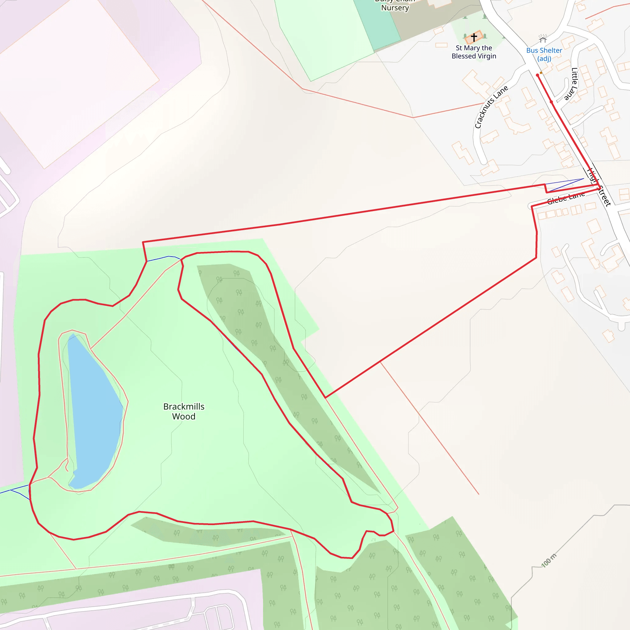 Brackmills Wood Loop mobile static map