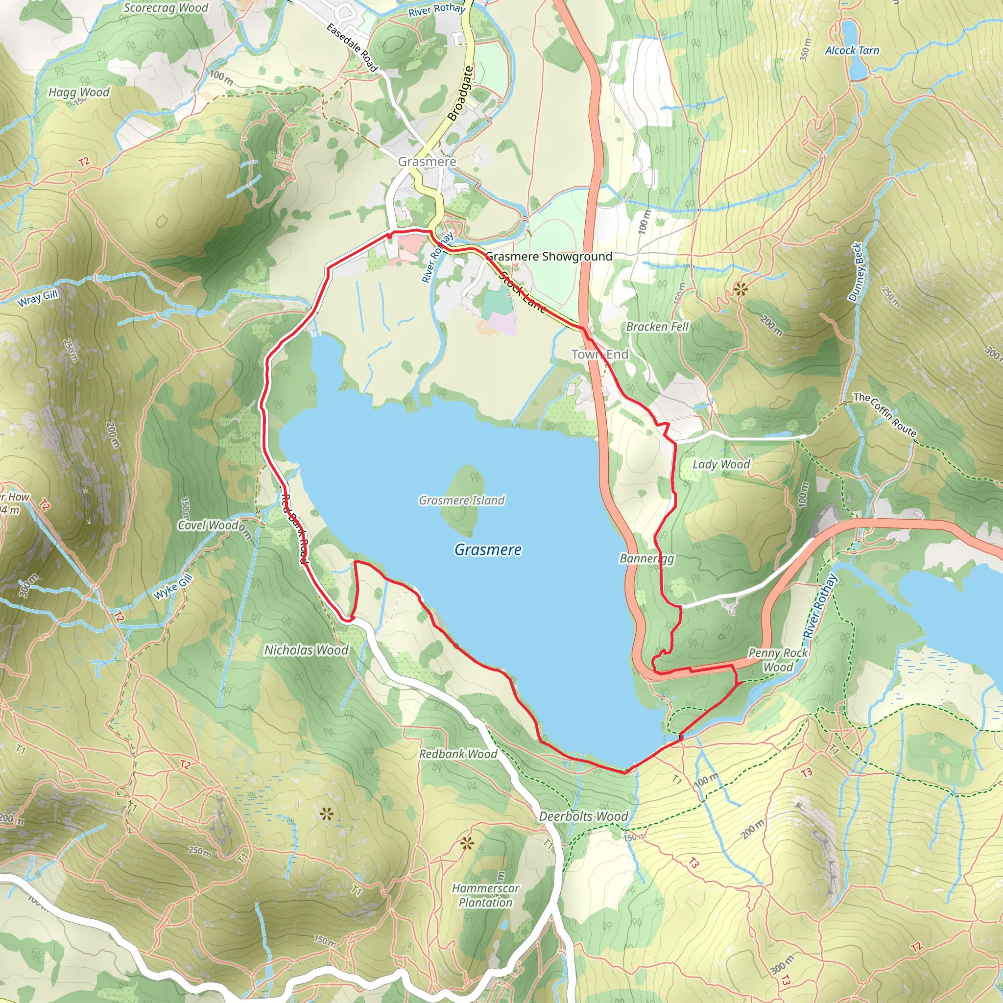 Grasmere Loop mobile static map