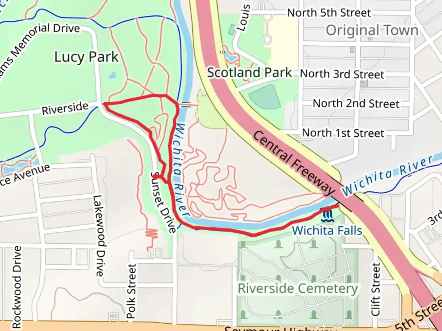 An image depicting the trail Wichita River Trail and its surrounding area.