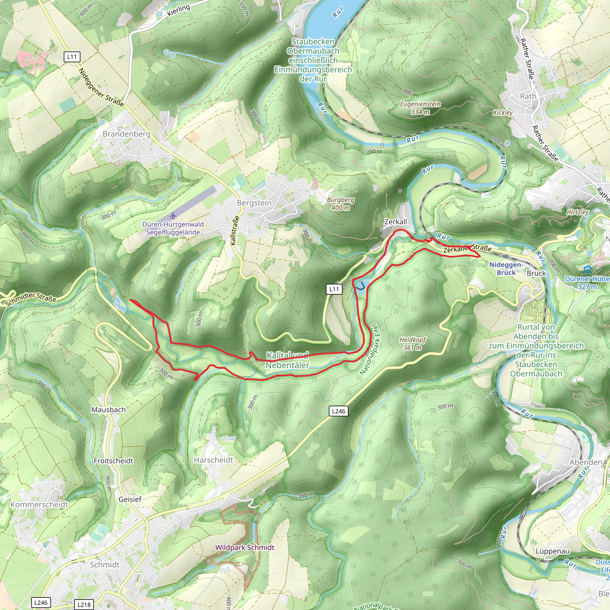 River Kall Streamside Loop - Zerkall mobile static map