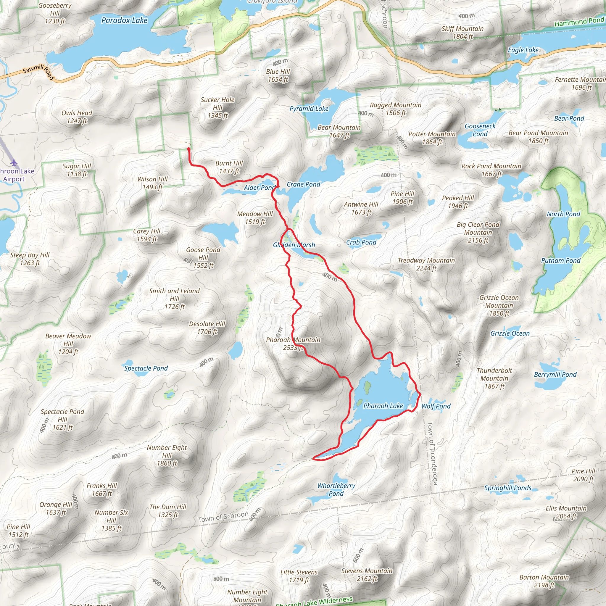 Pharaoh Mountain and Lake Loop mobile static map