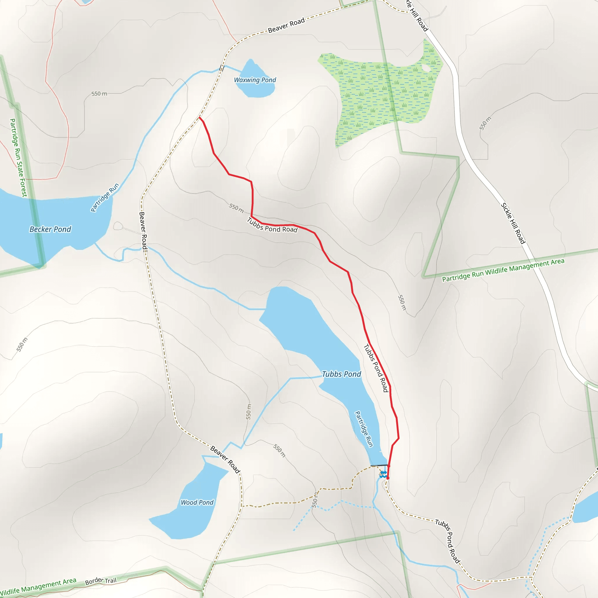 Tubbs Pond Road Trail mobile static map
