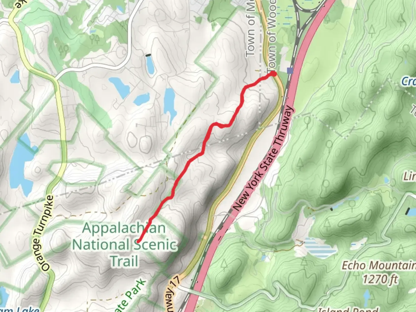 An image depicting the trail Harriman - Sapphire Trail and its surrounding area.