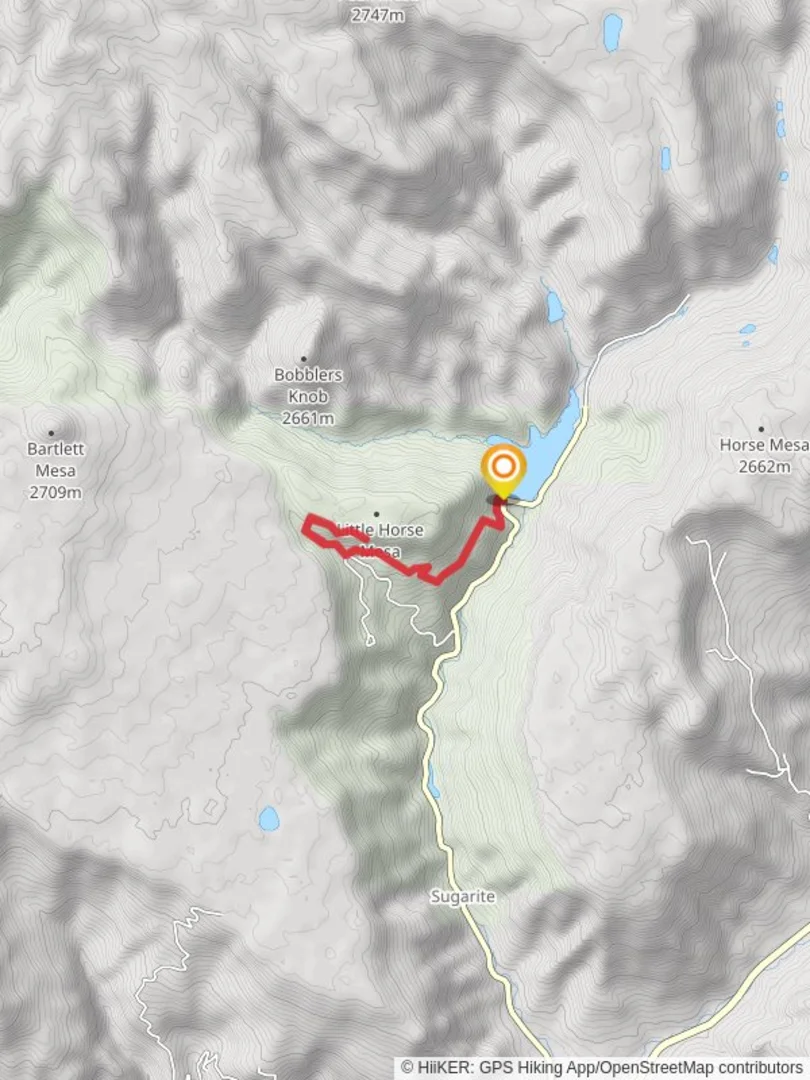 An image depicting the trail Ponderosa Ridge Trail - Lake Maloya and its surrounding area.