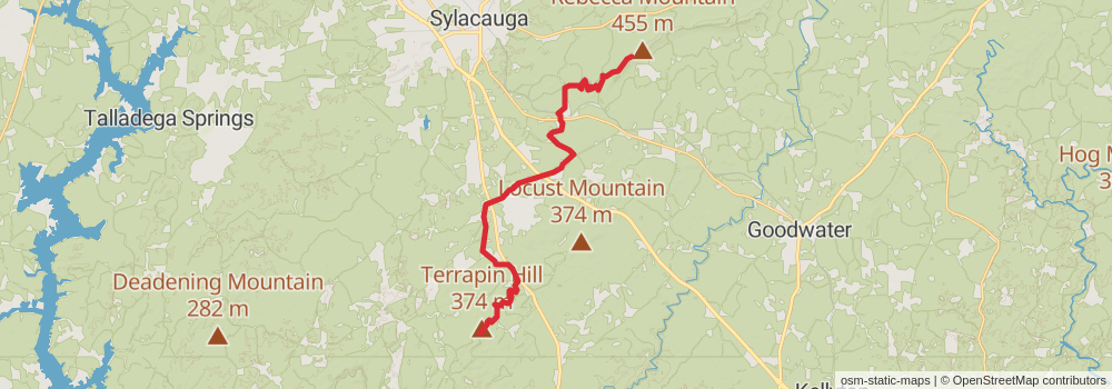 American Perimeter Trail - The South Primary stage 69 Map