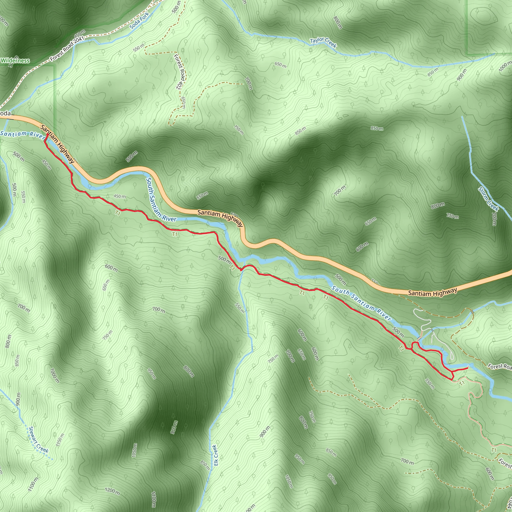 Santiam Wagon Road Trail mobile static map