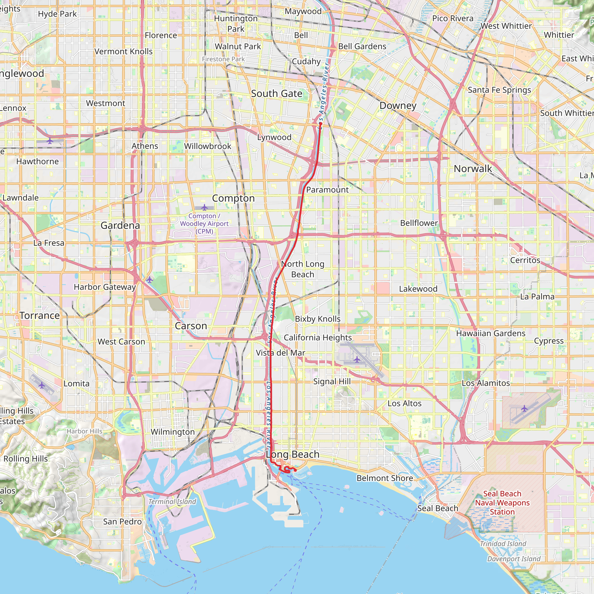 Los Angeles River Walk mobile static map