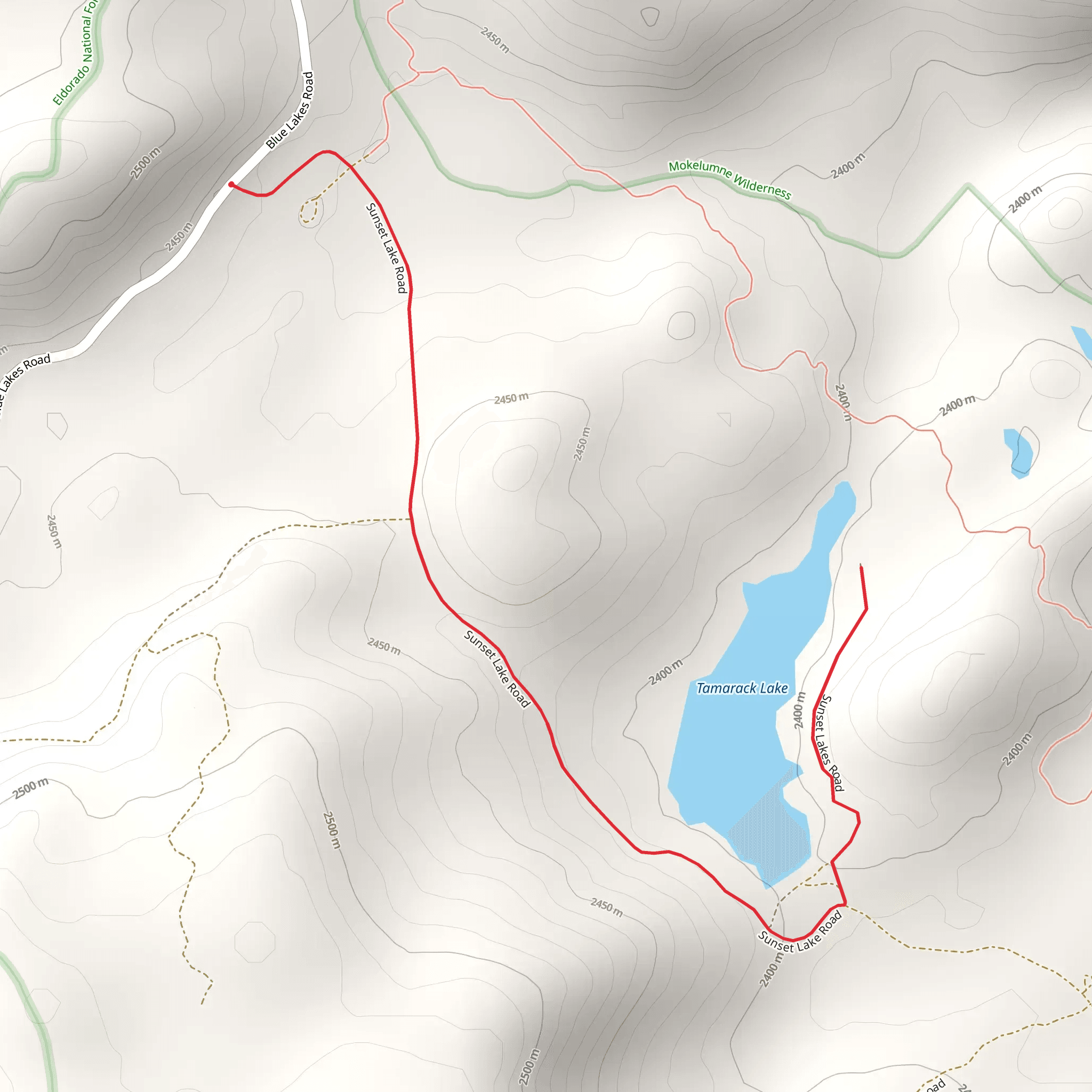 Tamarack Lake Trail mobile static map