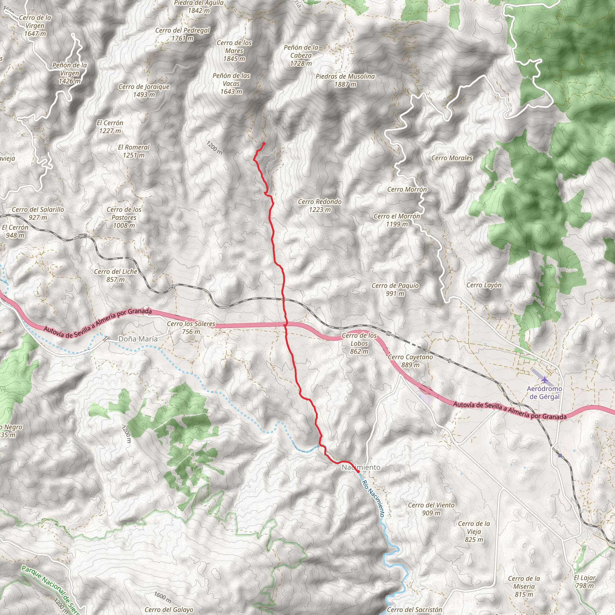 From Birth - to Gilma PR A 305 mobile static map