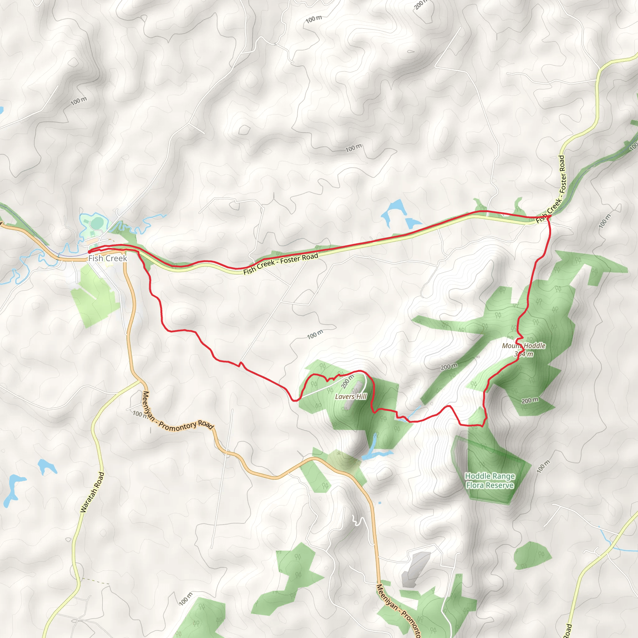 Hoddle Mountain Trail - Fish Creek mobile static map