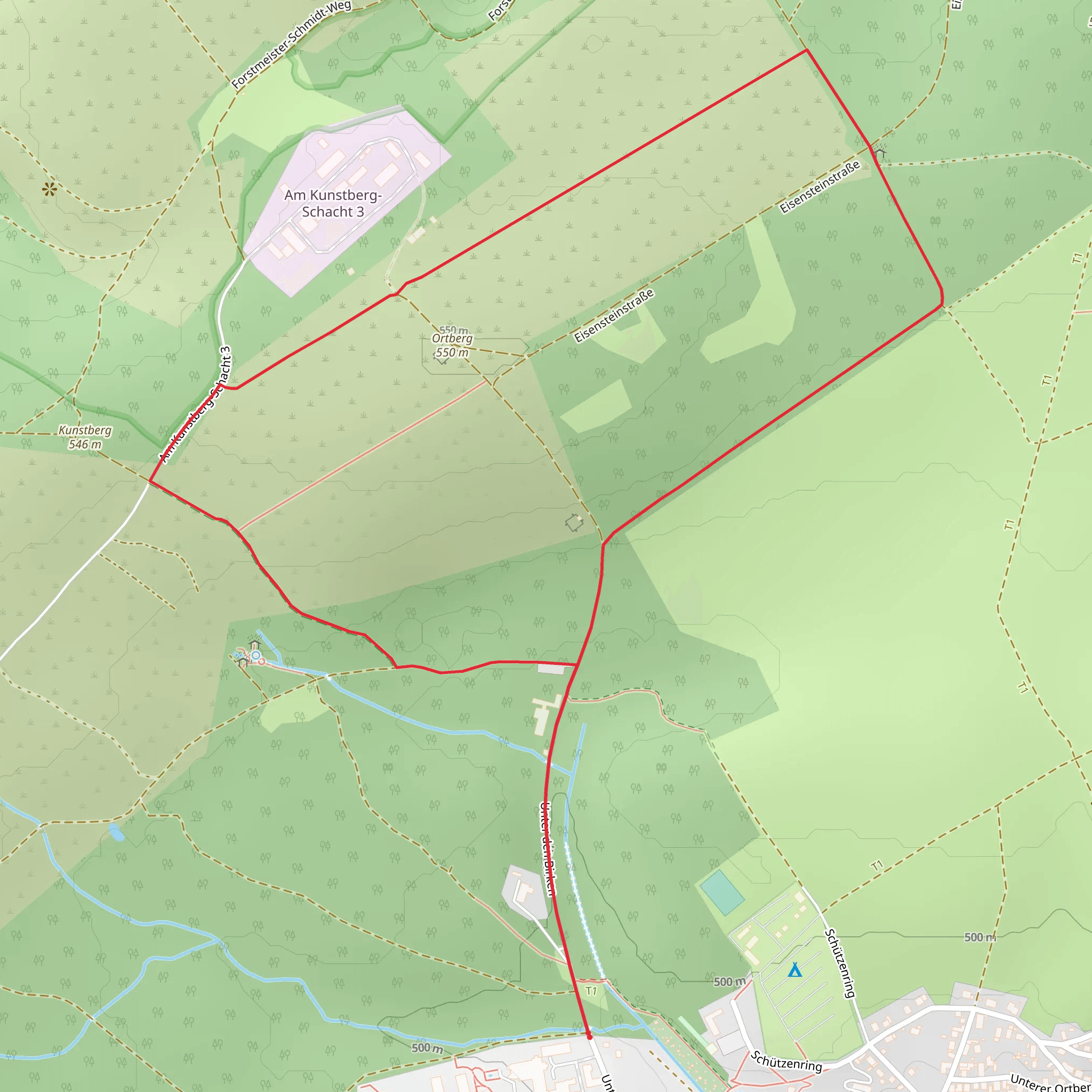 Eisensteinstraße and Ortberg Loop mobile static map