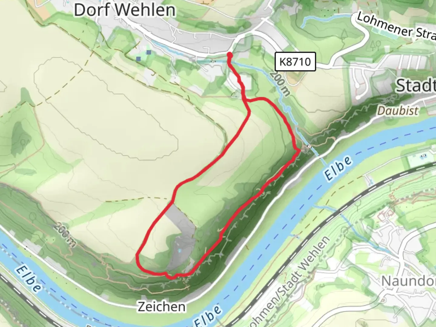 An image depicting the trail Panoramablick, Steinbruch Wehlen Loop via Steinbruchpfad and its surrounding area.