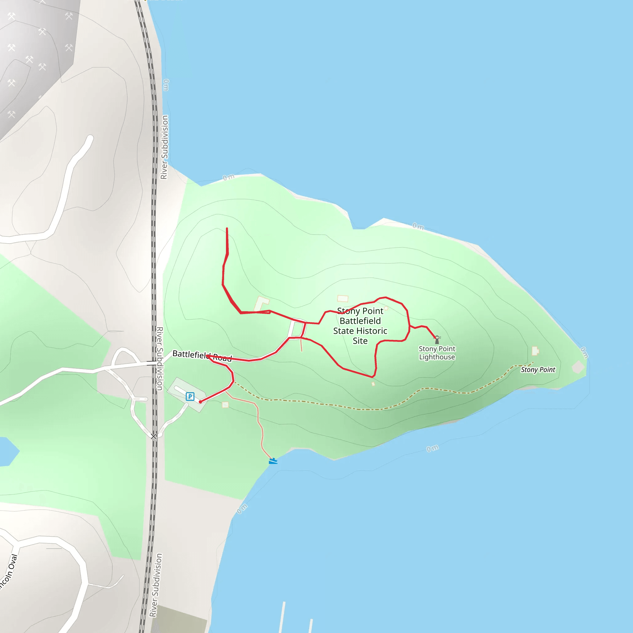 Stony Point State Park Loop mobile static map