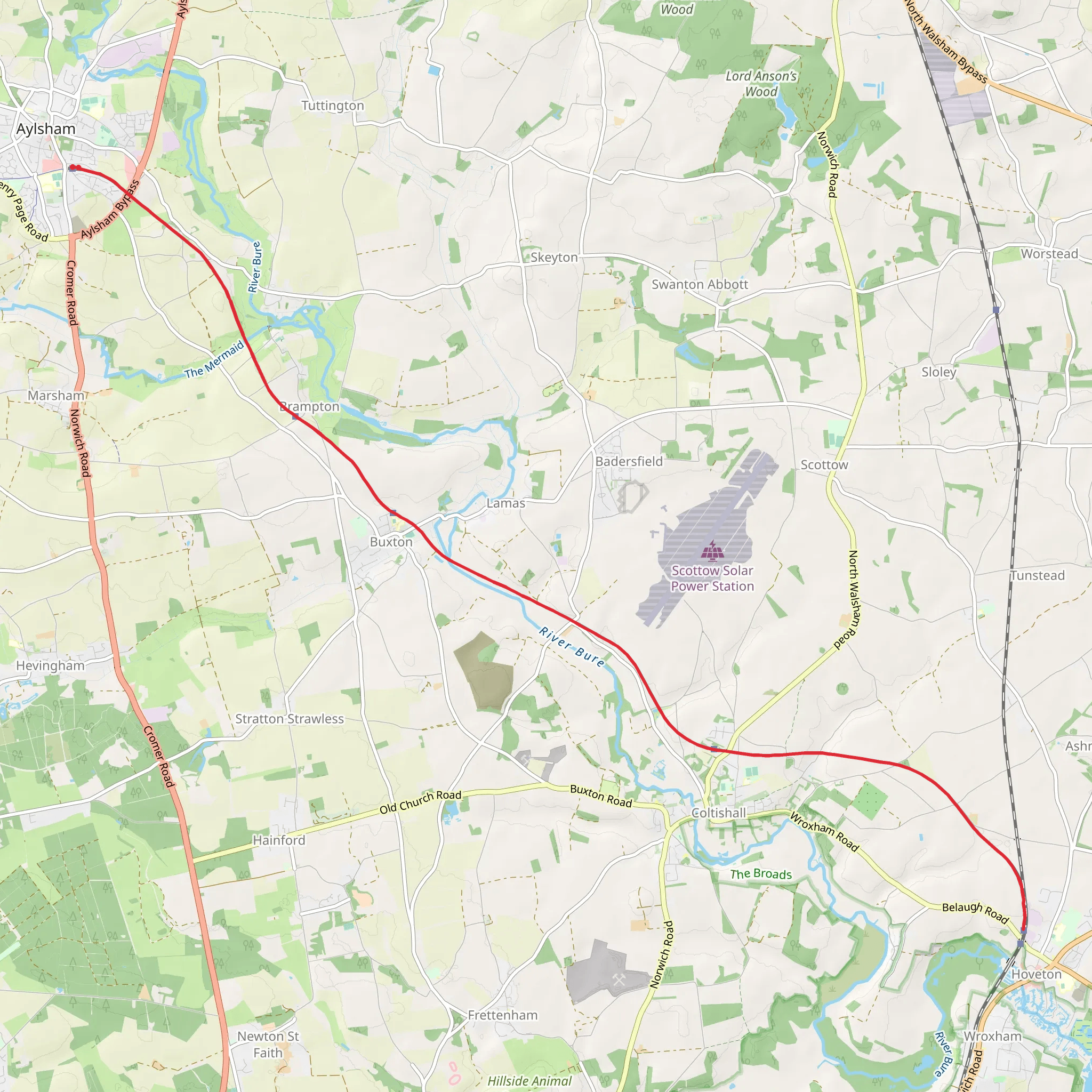 Bure Valley Path mobile static map