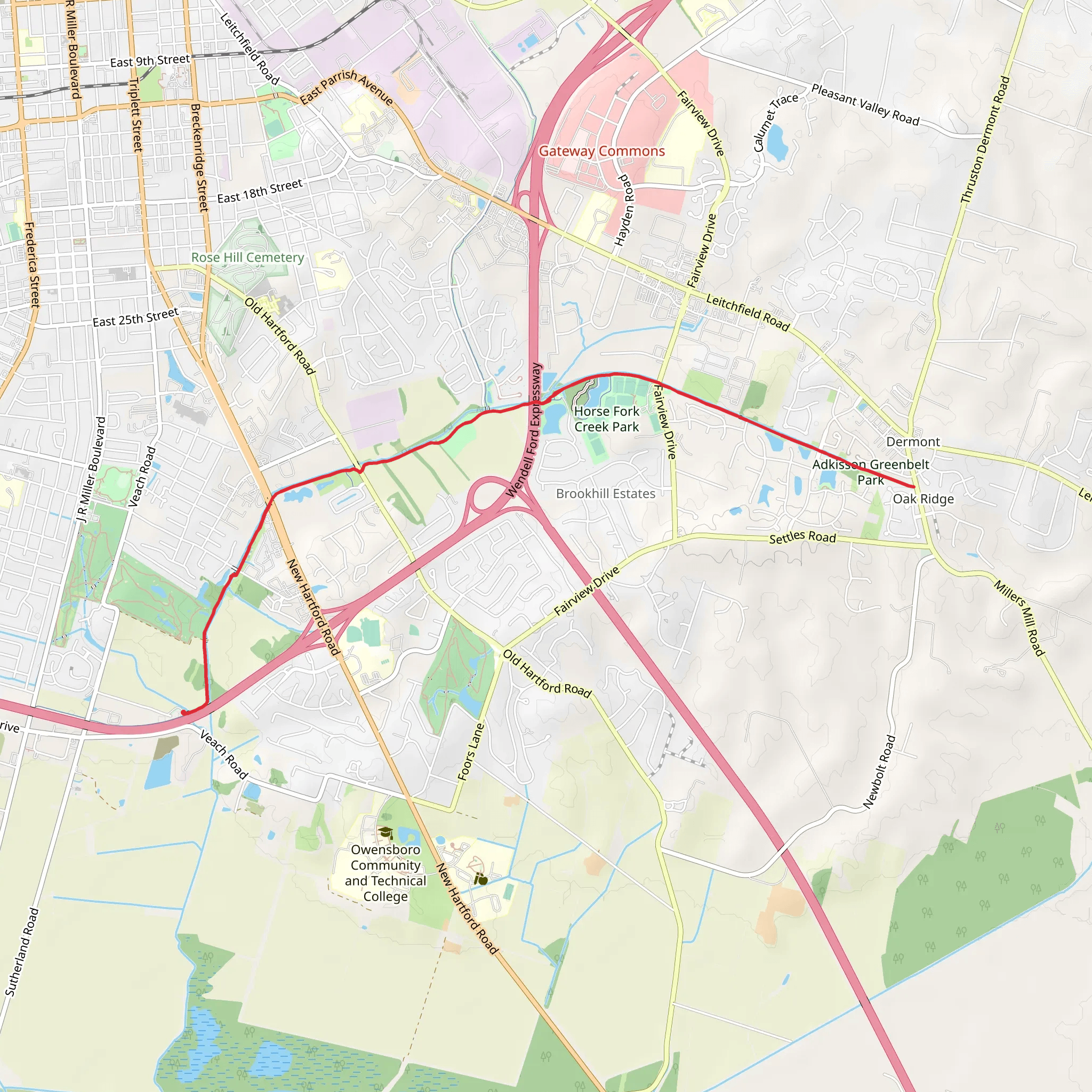 Adkisson Greenbelt Park - Higdon Road mobile static map