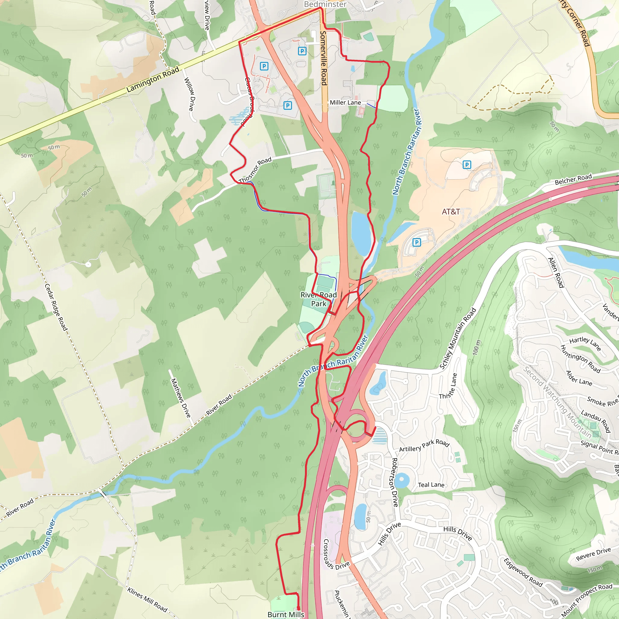 River Road Park Loop mobile static map