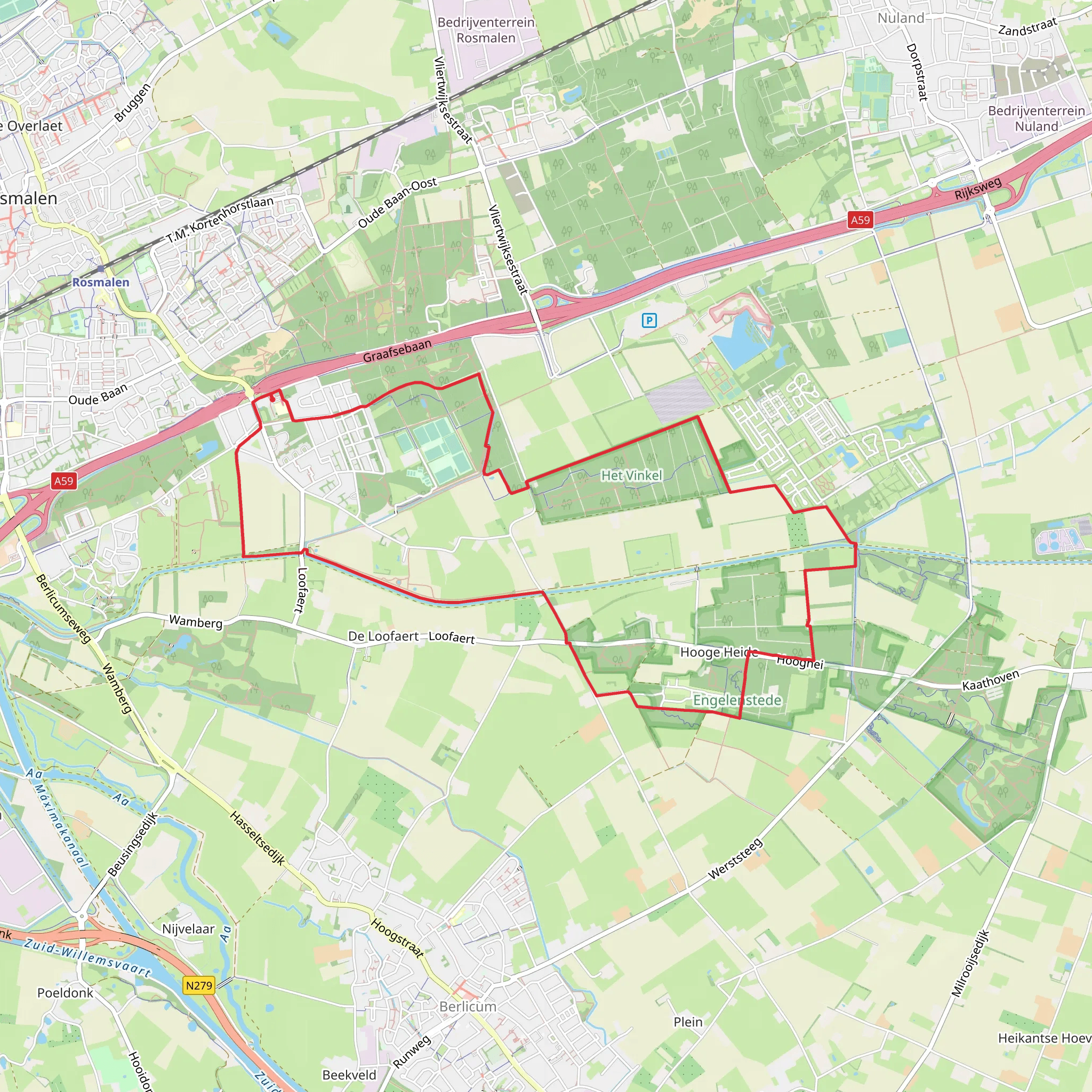 Eikenburg, Hooge Heide and Werstkant Loop mobile static map
