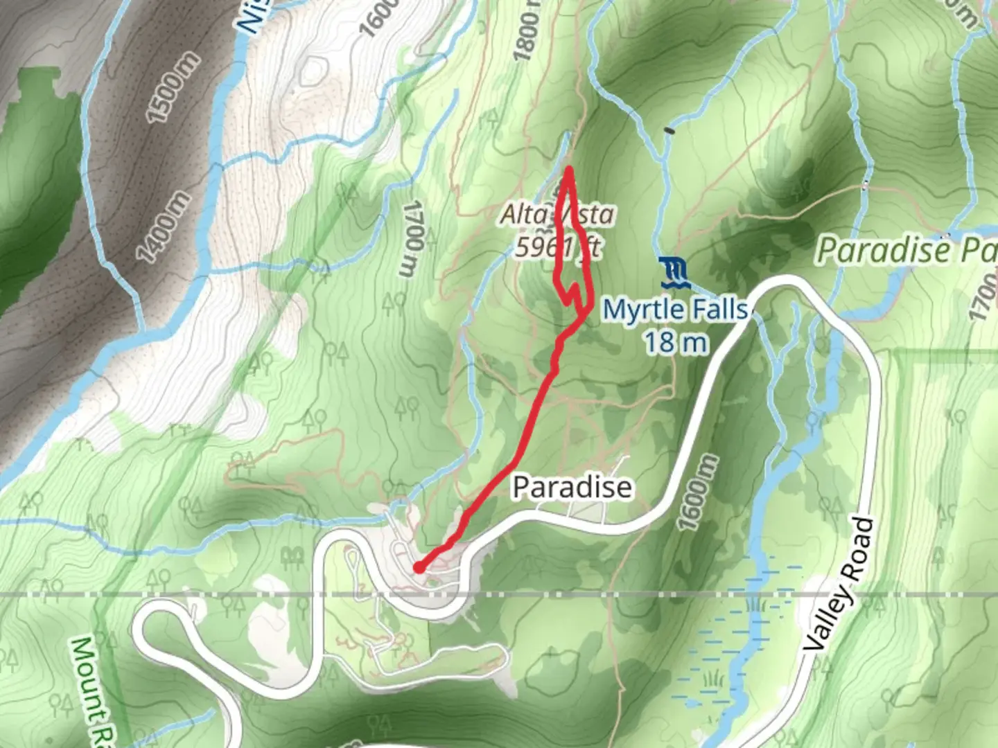 An image depicting the trail Alta Vista Loop Trail and its surrounding area.