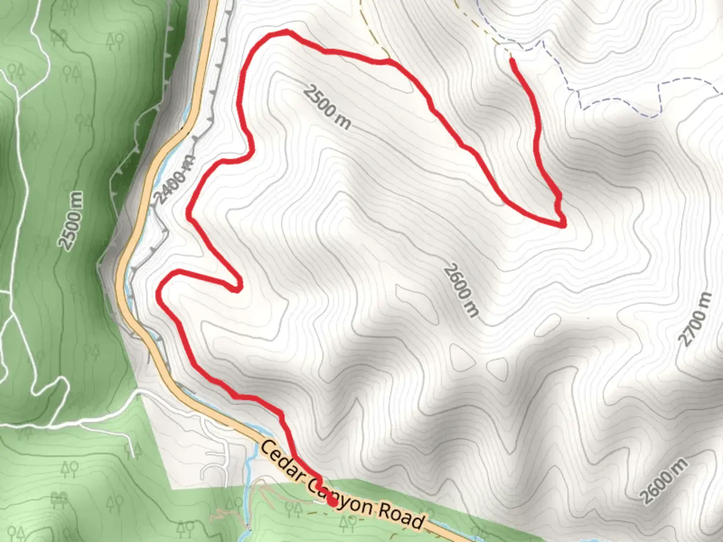 An image depicting the trail Hollow Springs and its surrounding area.