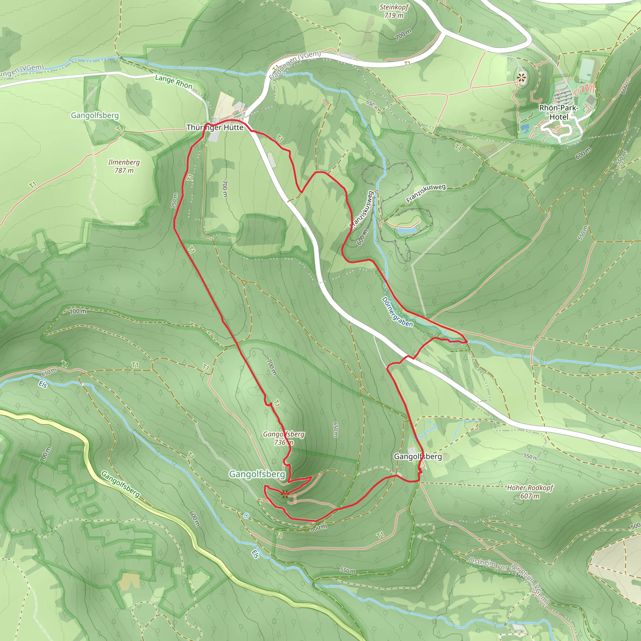 Gangolfsberg via Buchoniarundweg and Franziskusweg mobile static map