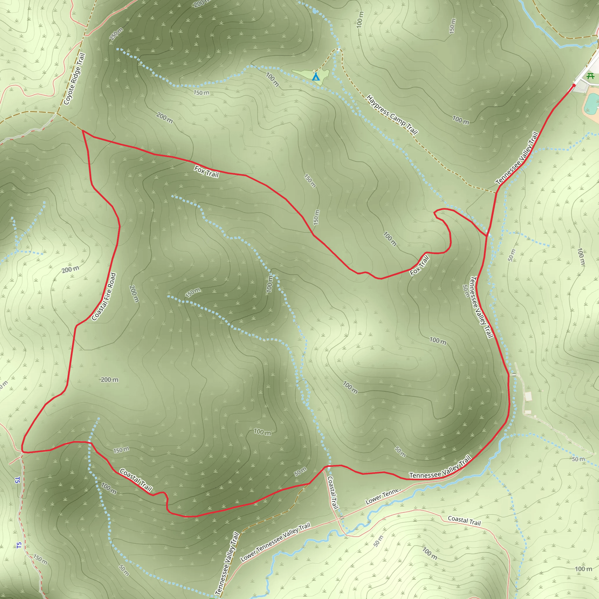 Fox - Tennessee Valley Loop Trail mobile static map