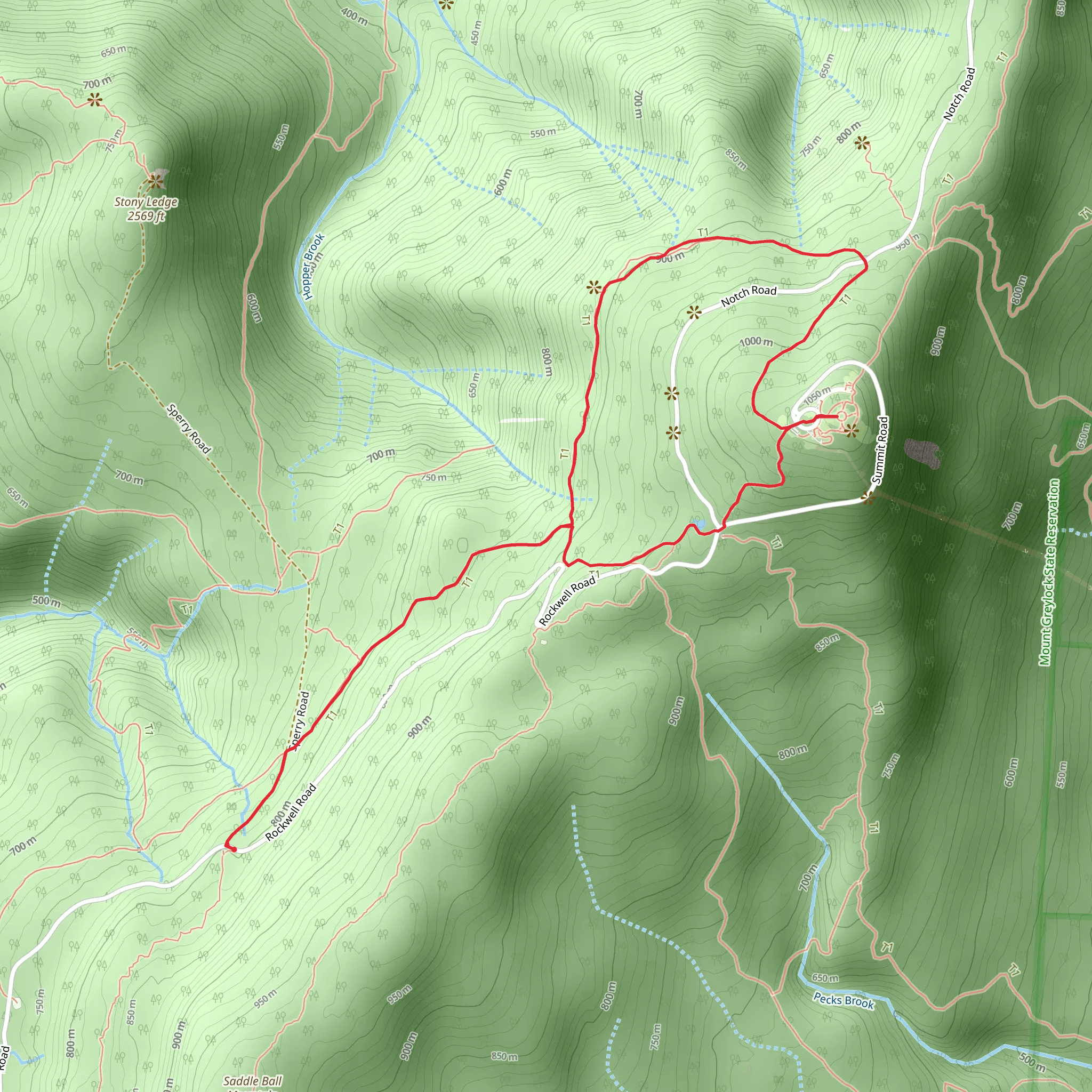Mount Greylock Overlook Trail mobile static map