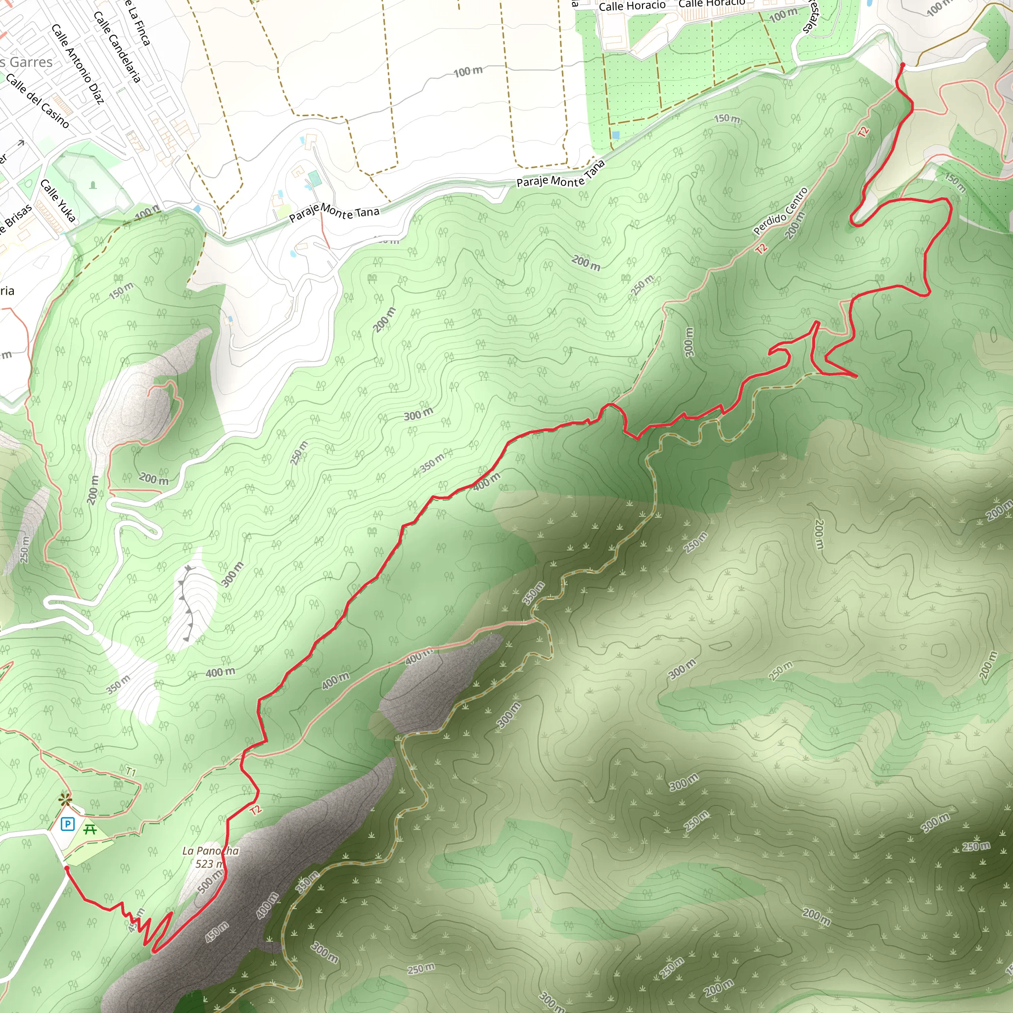 Sendero a la Cresta del Gallo por la Tana PR MU 49 mobile static map