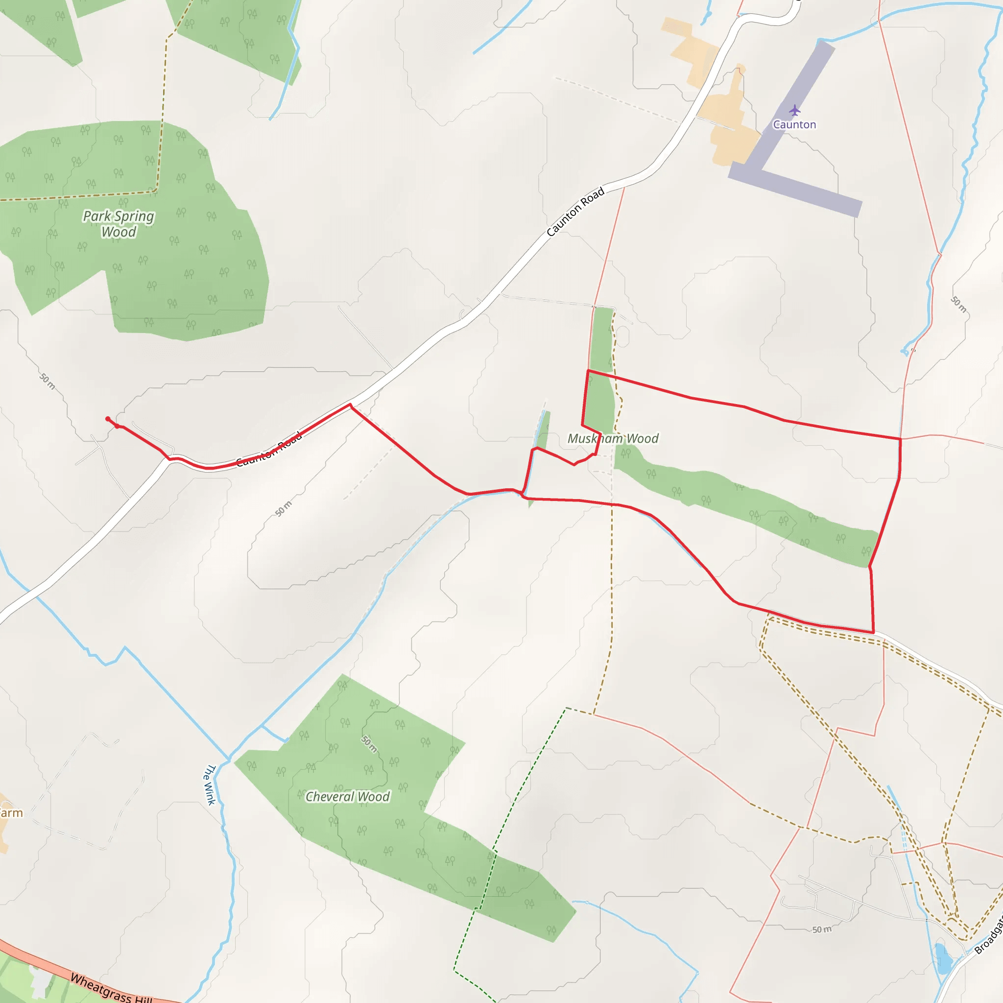Muskham Wood Loop mobile static map