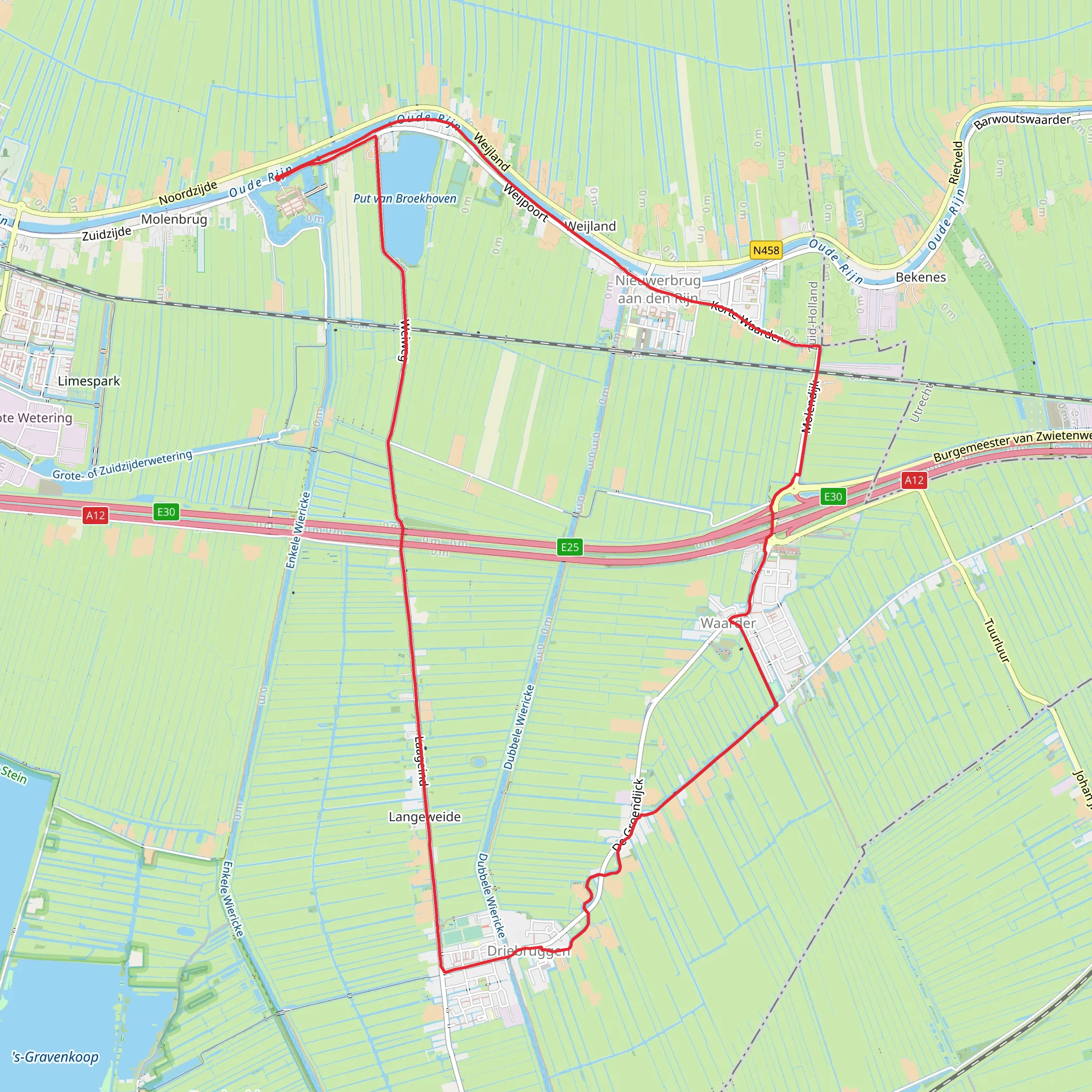 Weypoortsche Plas and Waarder Loop mobile static map
