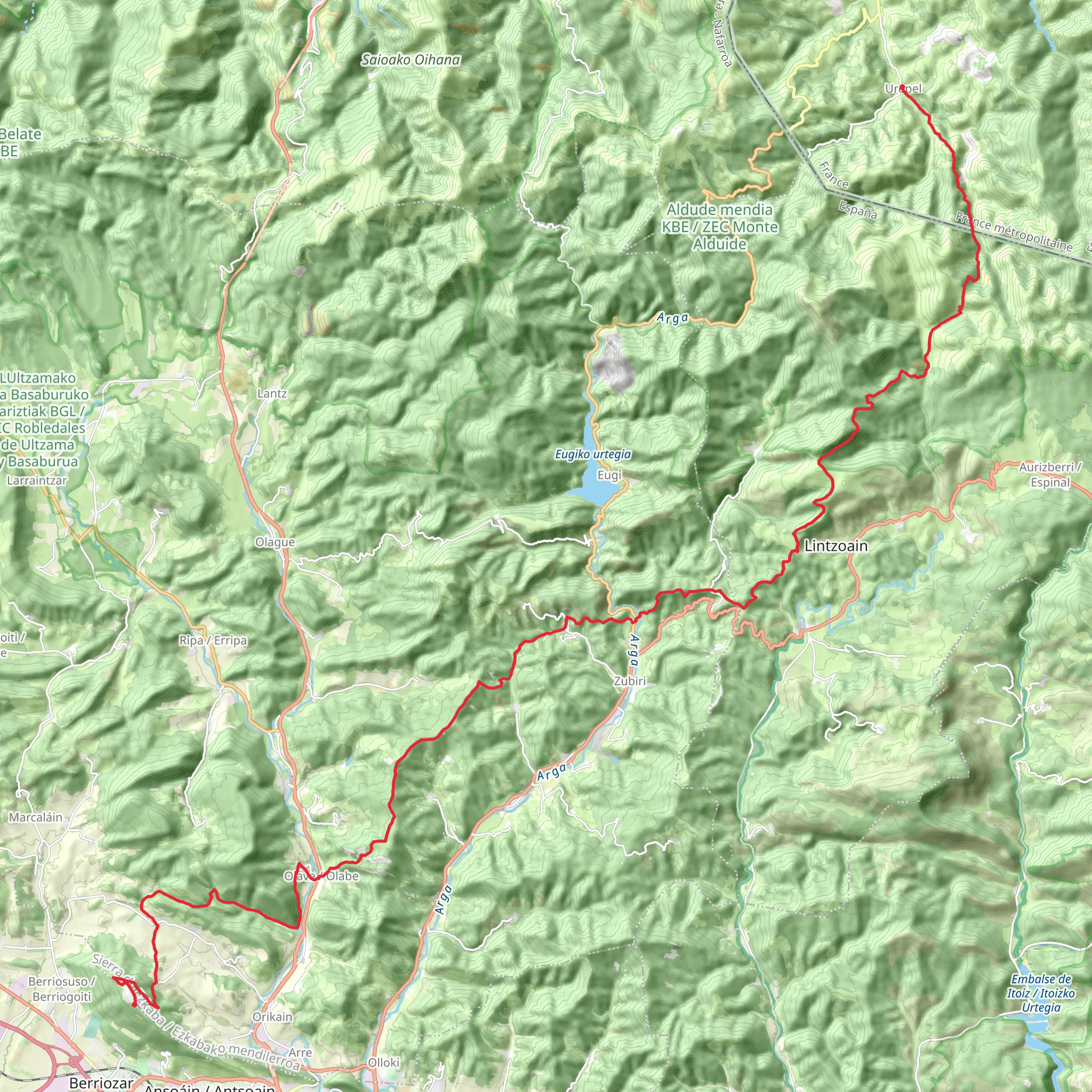 GR 225 La Fuga de Ezkaba 1938 mobile static map