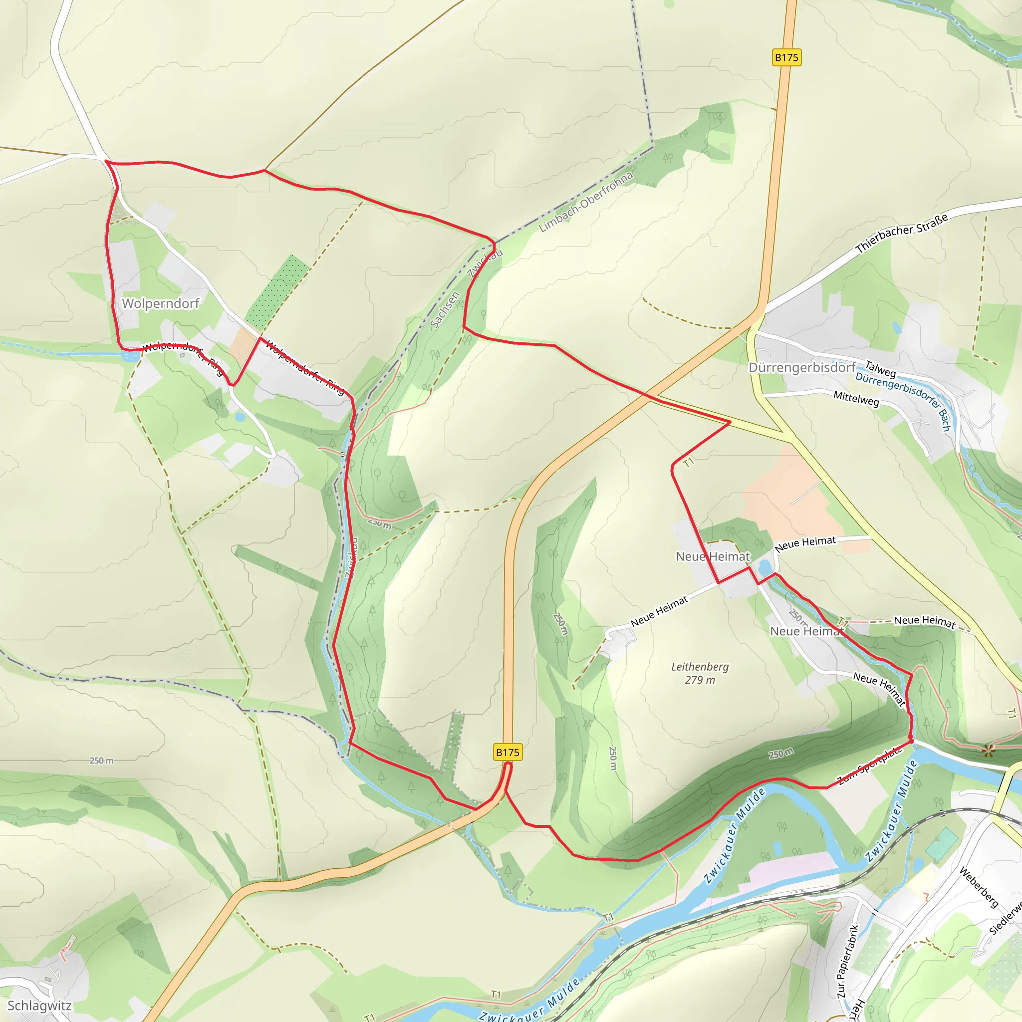Wolkenburg - Wolpersdorf mobile static map