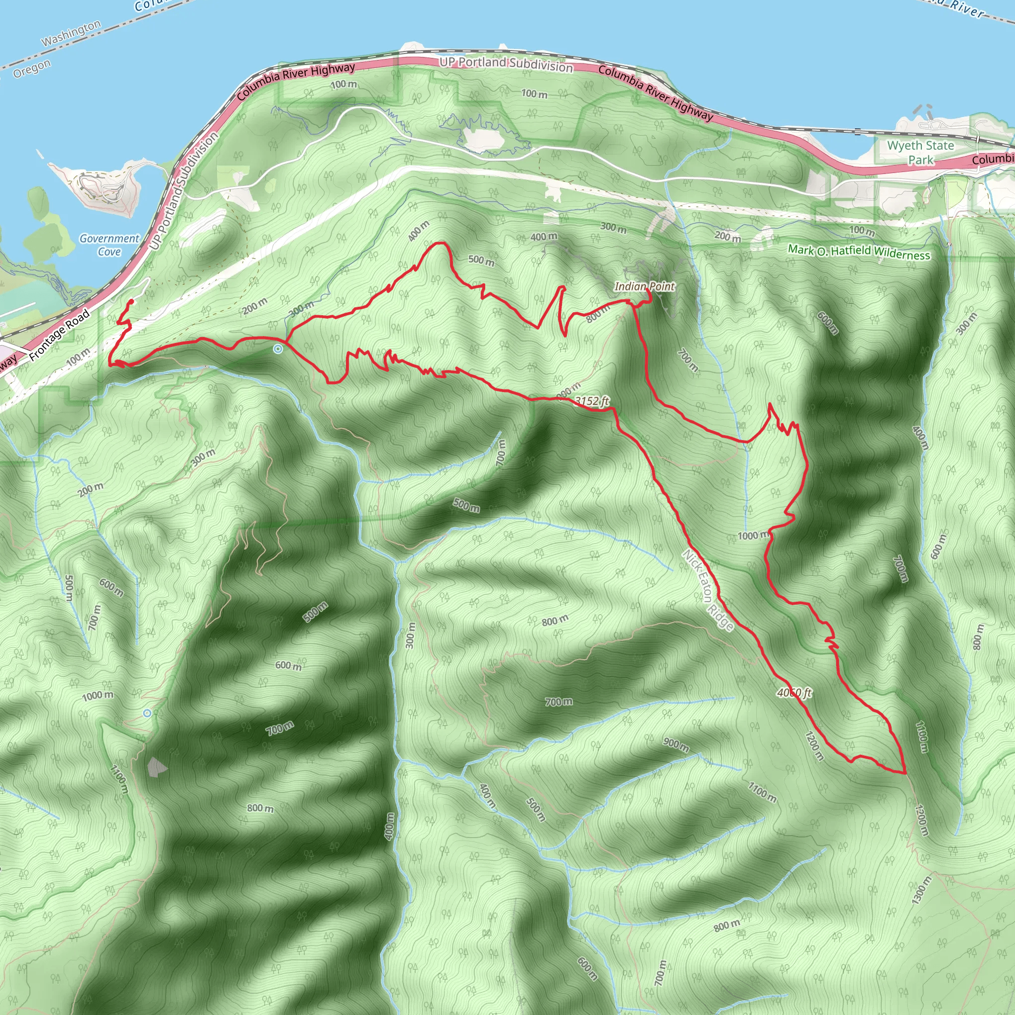 Herman Creek, Nick Eaton and Gorton Creek Loop Trail mobile static map