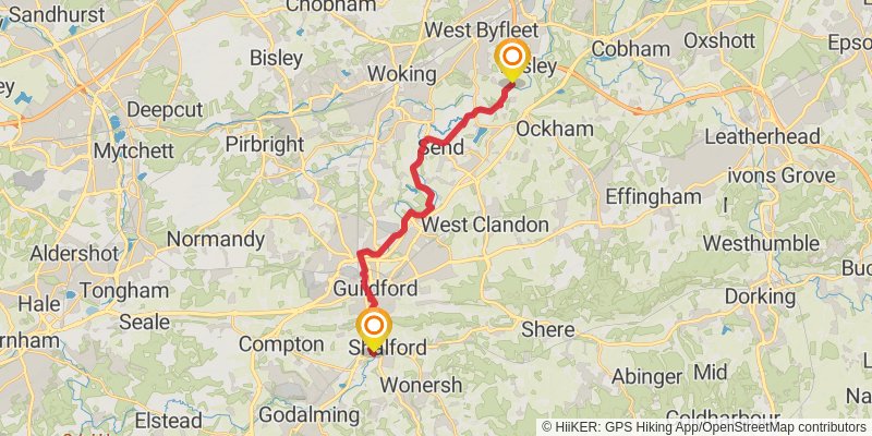 Walk from London to Portsmouth stage 4 Map